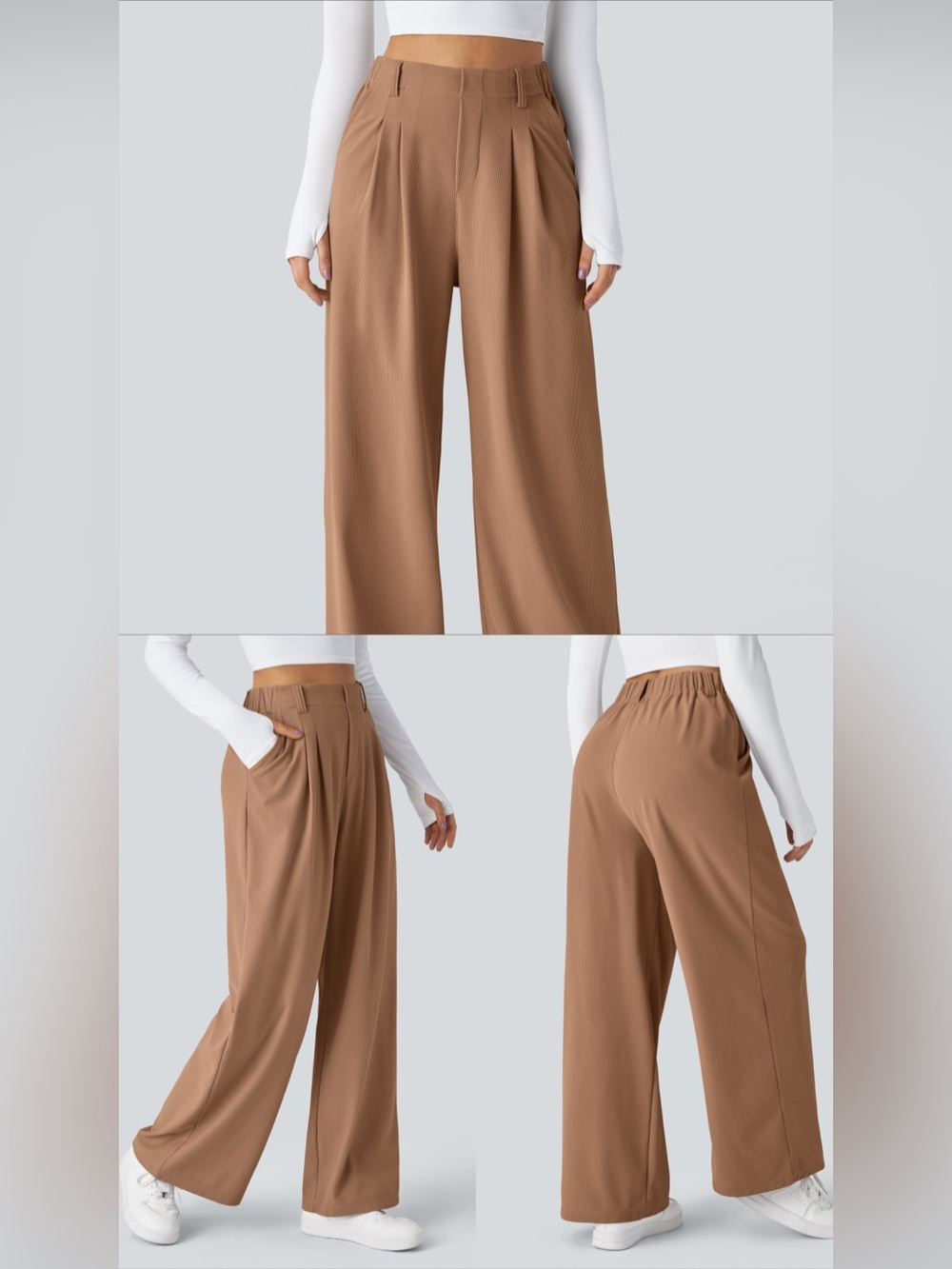 Halara Flex High Waisted Pocket
Wide Leg Waffle Work Pants